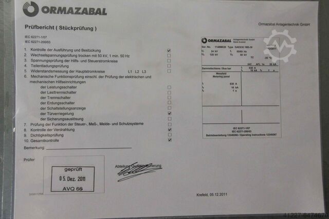 Блок распределительных устройств Ormazabal GAE630 1M5-9