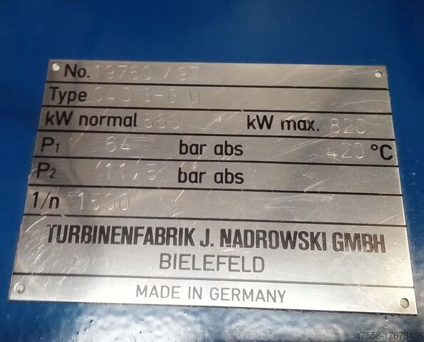 Паровая турбина Nadrowski Bielefeld C4DS-GVI