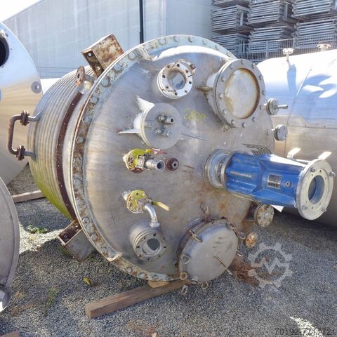 Нагреваемый/охлаждаемый сосуд под давлением объемом 5000 литров из V4A с пучковой мешалкой  