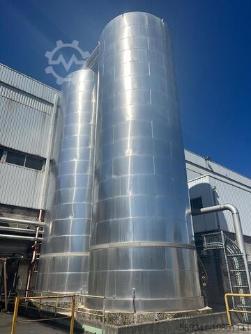 Вертикальные ёмкости из нержавеющей стали 300 м³ с изоляцией и мешалкой  