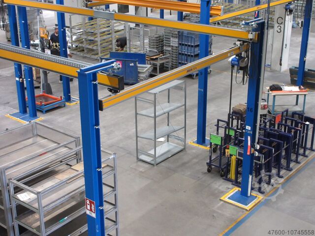 Навес для крана Крытый кран Крановая полоса ABUS - Portalkran EHB 250KG Kettenzug EHB 8x4,8m 1x 250Kg mit Kragarm Stützen