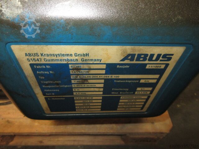 Кранхиммель мостовой кран + ходовая рельса ABUS Hallenkran Brückenkran Kran ELV 1600Kg 1,6t - Spur 9550mm