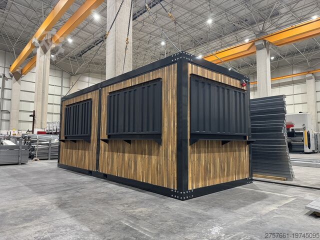 Живой контейнер Cafe Container / Bürocontainer / Baucontainer Modell IMBISS HOLZ