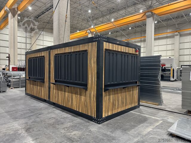 Живой контейнер Cafe Container / Bürocontainer / Baucontainer Modell IMBISS HOLZ