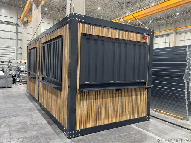 Живой контейнер Cafe Container / Bürocontainer / Baucontainer Modell IMBISS HOLZ