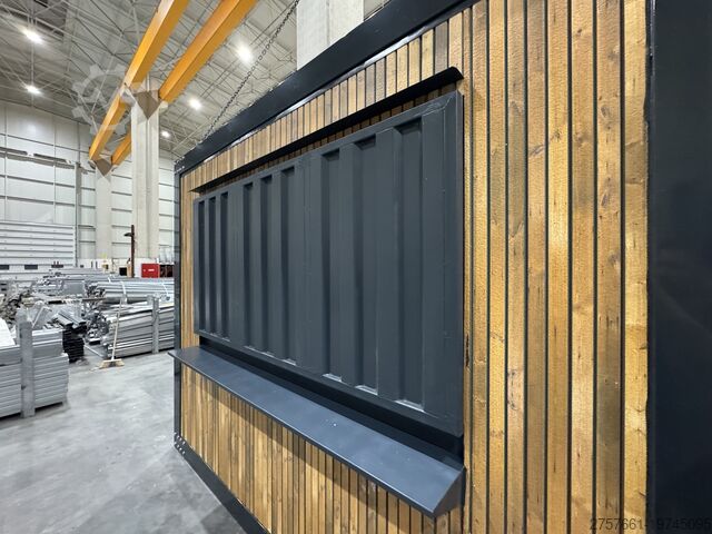 Живой контейнер Cafe Container / Bürocontainer / Baucontainer Modell IMBISS HOLZ