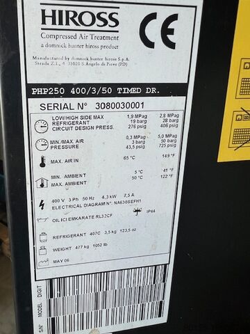 рефрижераторный осушитель для сжатого воздуха Hirross Hogedruk 50 bar