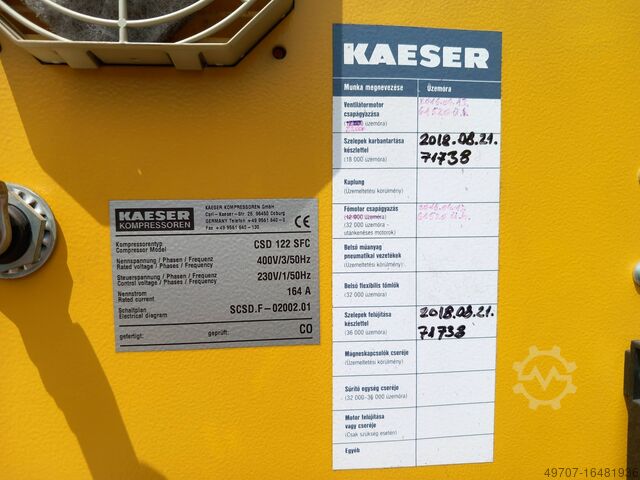 Винтовой компрессор Kaeser CSD 122 SFC Kaeser CSD 122 SFC 75kw 8,5bar 10,5m3/min