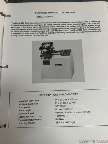 высекальный станок для этикеток PMC 200