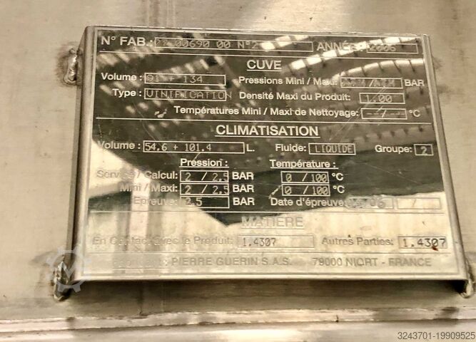 Емкость из нержавеющей стали 304L с пере PIERRE GUERIN 