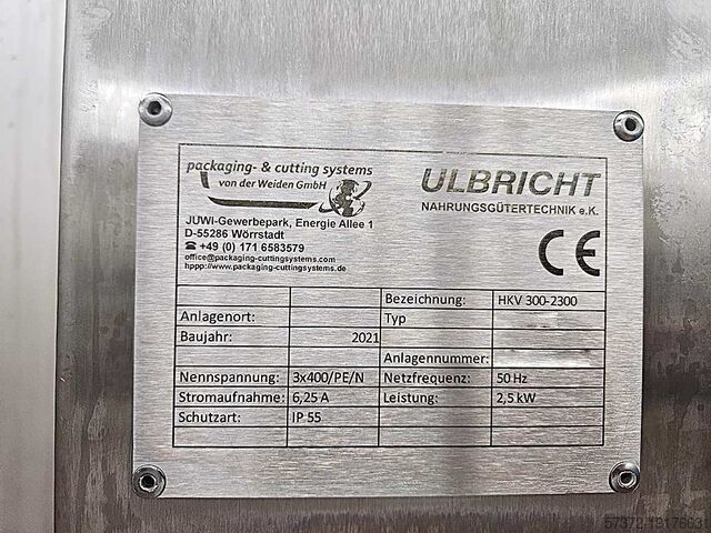 Система десенсибилизации Ulbricht/von der Weiden HKV 300-2300/extruCut 5K