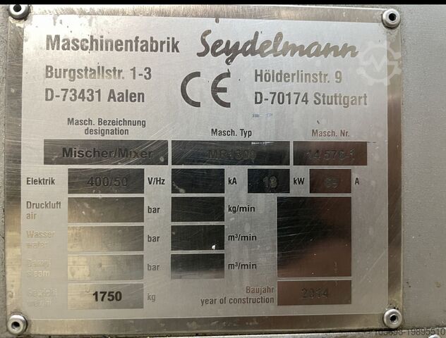 Двухвальный лопастной смеситель как новый. Seydelmann MR1300