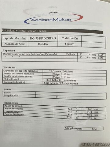 станок для формовки концов труб ADDISON HG-70 RF DIGIPRO