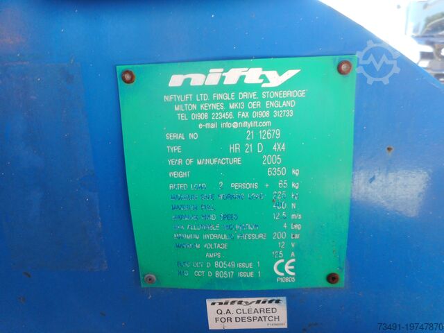 Самоходная рабочая платформа Niftylift HR21D Diesel ALLRAD 21m