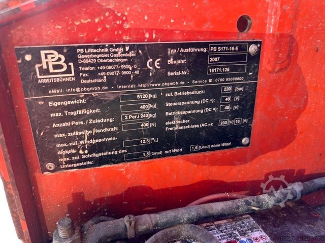 Рабочая платформа  PB S171-16-E / Schere / Elektro / 17 m