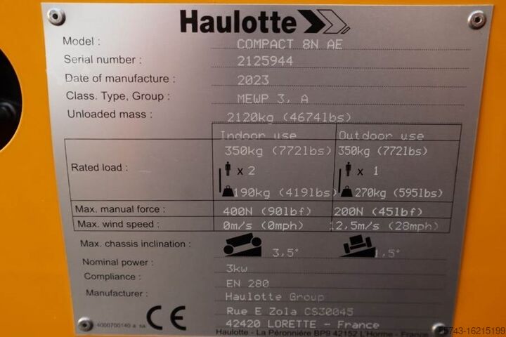 Ножничный подъемник Haulotte Compact 8N Valid inspection, *Guarantee! 8m Workin