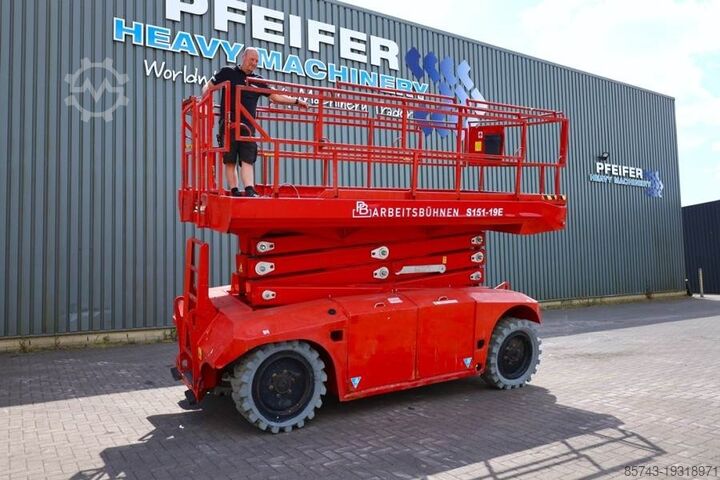 Ножничный подъемник PB LIFT S151-19E 4x4 Electric, 4x4 Drive, 15m Working