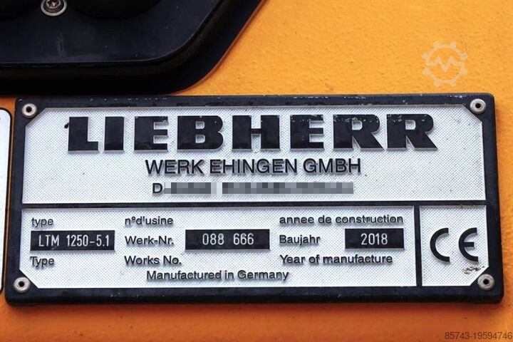 Вездеходный кран Liebherr LTM1250-5.1 Dutch Registration, Paragraph 70, 10x6