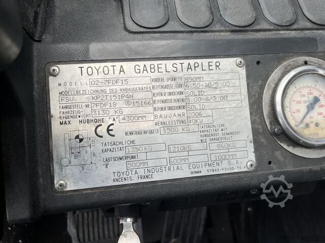 Дизельный вилочный погрузчик Toyota 7FDF15