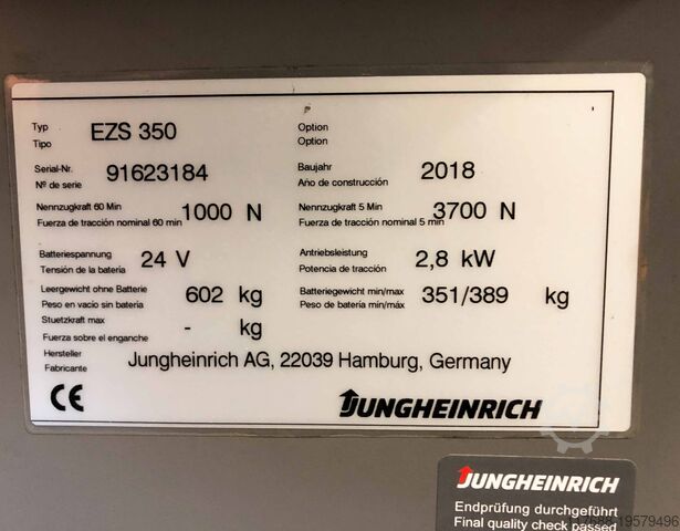 Трактор Jungheinrich EZS 350 - Service Neu - Nur 1.606 Std.