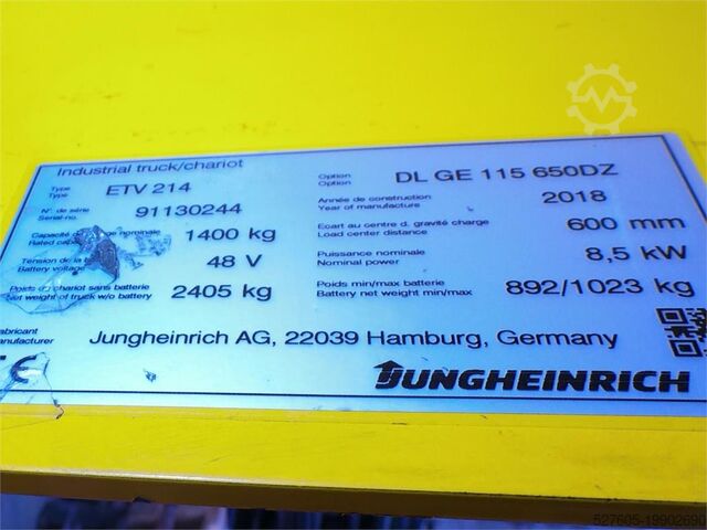 Reachtruck Jungheinrich ETV 214 650 DZ