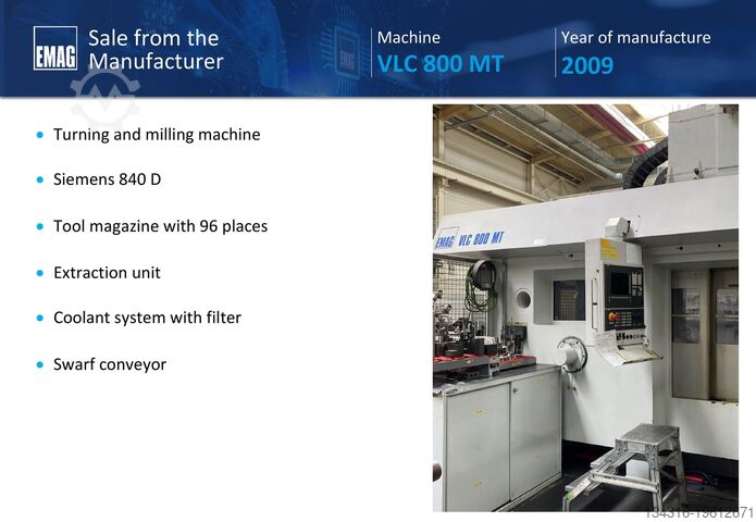 Токарный станок с фрезерным шпинделем EMAG VLC 800 MT