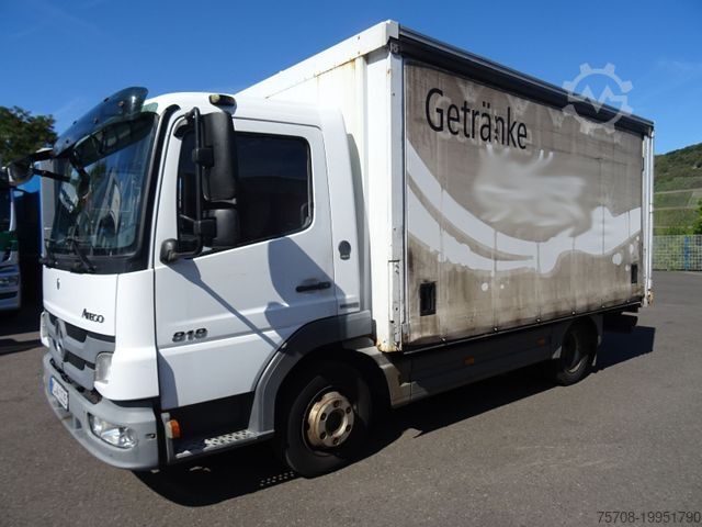 Фургон-шторник MERCEDES-BENZ 818 L Atego*4,5 m SafeServer*2x AHK*luft*Klima