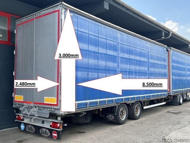Открытый прицеп с тентом  Zebu 3037 Tandem 8.5m P+P Edscha Verdeck