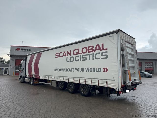 Низкорамный полуприцеп  Wiese Mega Schiebeplane mit Dhollandia Rampe 9t