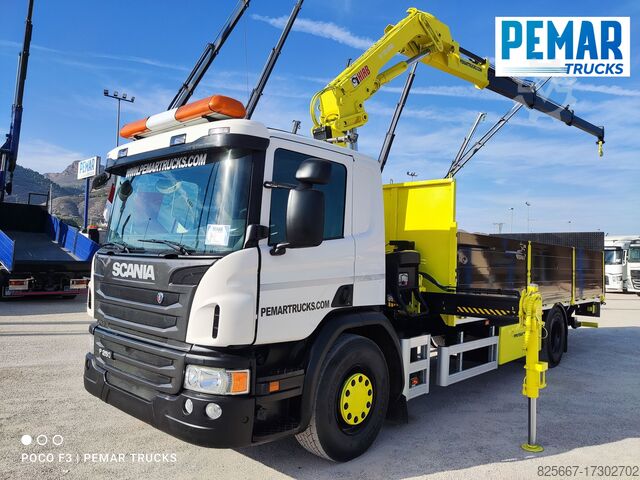 автокран SCANIA P 250 GRUA CAJA FIJA