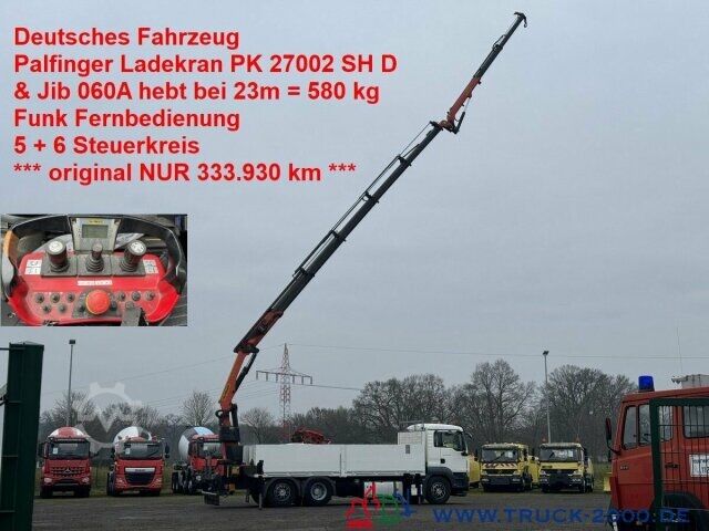 Бортовой грузовик MAN TGS 26.400 PK 27002 SH+ Jib 25m Höhe 30m möglich