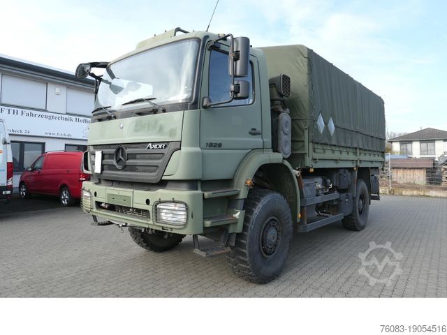 Бортовой грузовик MERCEDES-BENZ Axor 1829 A 4x4 Allrad Pritsche Plane Klima