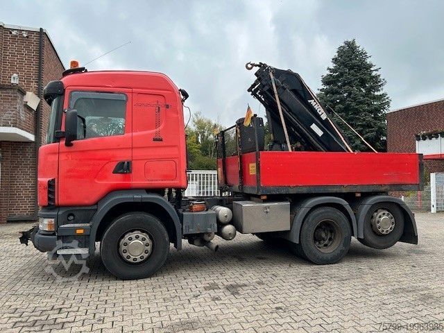 Бортовой грузовик SCANIA 124 L 470 Pritsche + MKG HLK 201 HP 6x2