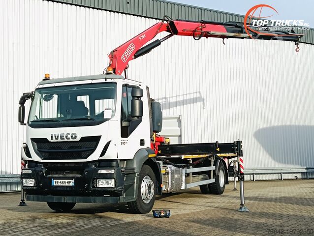 Платформенный трейлер Iveco Stralis 310 19 TM Fassi Kraan, Crane, Kran, Gru...