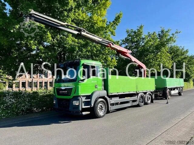 Платформенный трейлер MAN TGS 26.400 Fassi F195AS Baustoff/Eu6/Lenk + Lif...