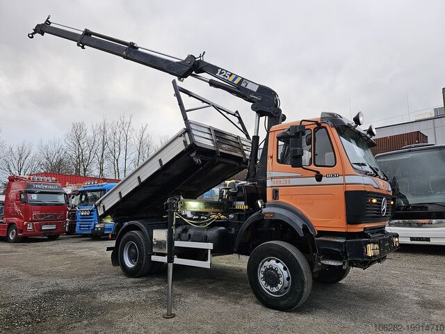 Грузовик-самосвал Mercedes-Benz SK 1831AK/38V6 4x4 Kran Hiab 125-2 Steel