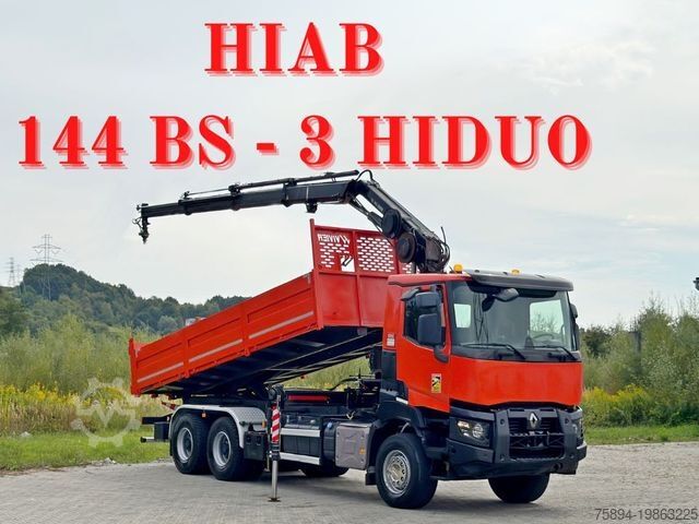 Самосвал RENAULT K 380 * HIAB 144 BS - 3 HIDUO + FUNK * 6x4 * TOP