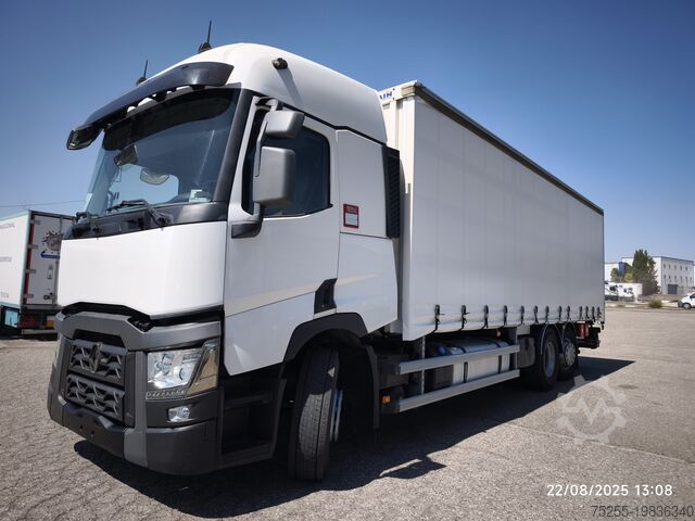 грузовик с платформой и тентом RENAULT 26.430 T 6X2 EURO 6