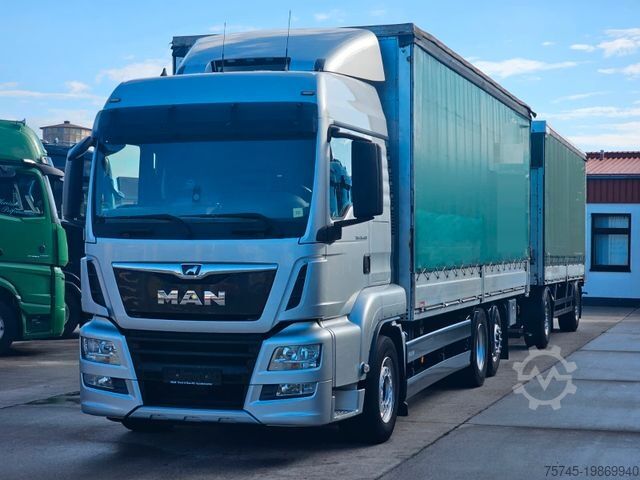Бортовой грузовик с тентом MAN TGS 26.460 * GESAMTZUG *  VOLLLUFT * LIFT * ACC