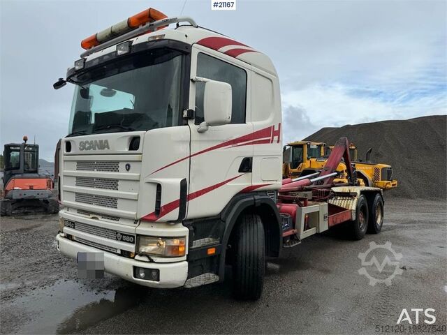 Система крюкообразных рычагов Scania R164 6x4 Hook truck.