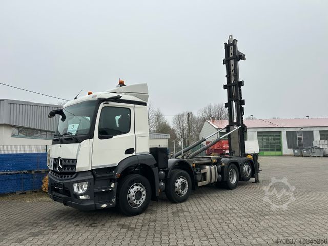 Крюковой мусоровоз MERCEDES-BENZ Arocs 3243 8x2 / M-Tec HLS 20 Silosteller + Funk