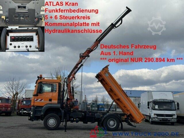 Трехсторонний самосвал MAN 18.320 4x4 Atlas Kran 8,8m=770kg FB Winterdienst