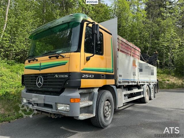 Автокран Mercedes-Benz Actros 2543 flatbed truck w/ rear mounted Hiab 14