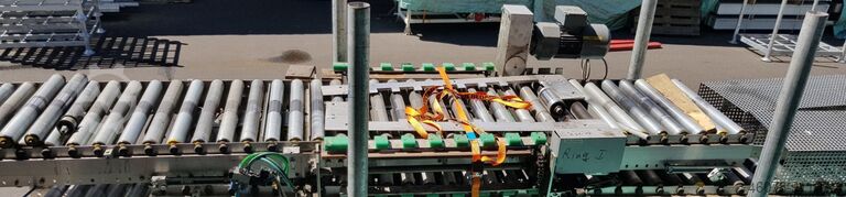 Роликовый конвейер с цепным сбрасывателем Transnorm 90°-3300-600-550