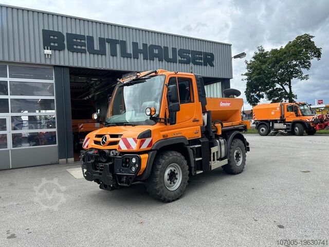 Другое Mercedes-Benz Unimog U 318 mit Gmeiner Streuer STA 2500 TC