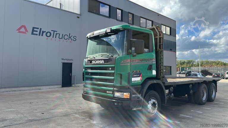 Платформенный трейлер Scania 124 - 400 (POMPE MANUELLE / MANUAL PUMP / BIG H...