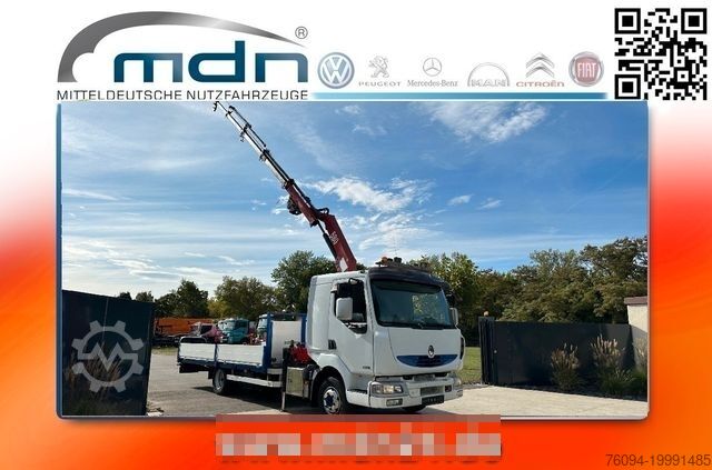 Бортовой грузовик RENAULT Midlum DXi 220 4x2 KRAN 15m FUNK Seilwinde