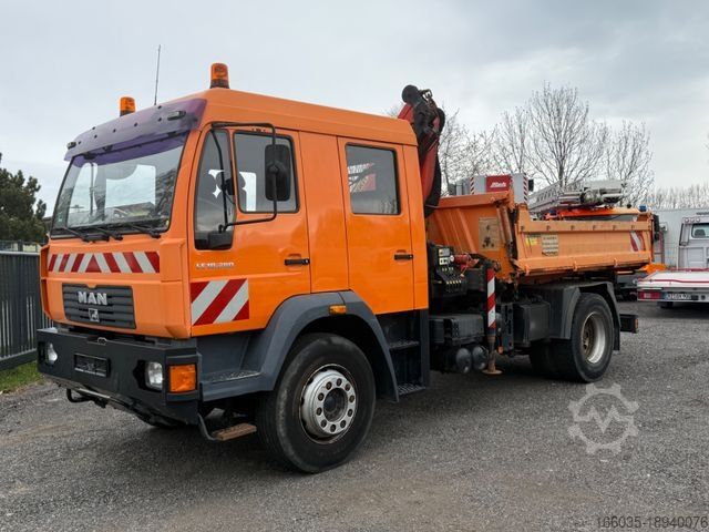 Самосвал MAN LE18.280 Doka/7Sitze/Automatik/Kipper/Kran/Winde