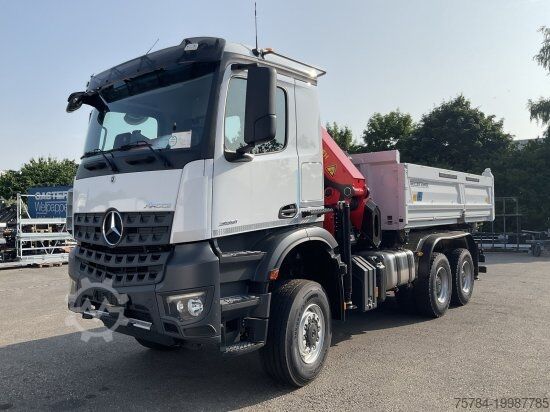 Трехсторонний самосвал MERCEDES-BENZ AROCS 3351AK 6X6  3-S-KIPPER BORDMATIK,  PALFINGERKRAN, NEU! MIETKAUF MGL
