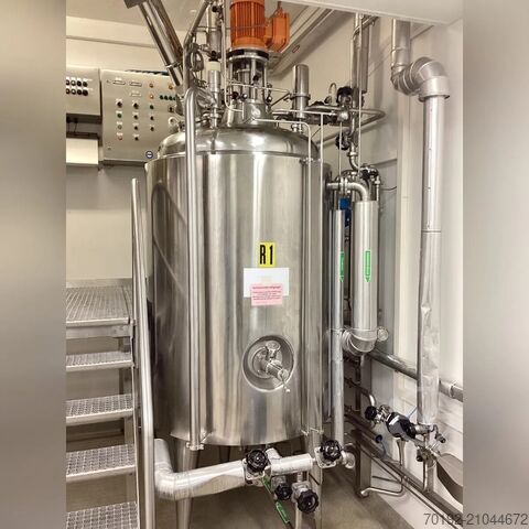 1190-литровый нагреваемый/охлаждаемый герметичный процессный сосуд из V2A с пропеллерной мешалкой Diessel B0101